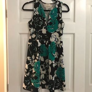 Black and Green Floral Dress